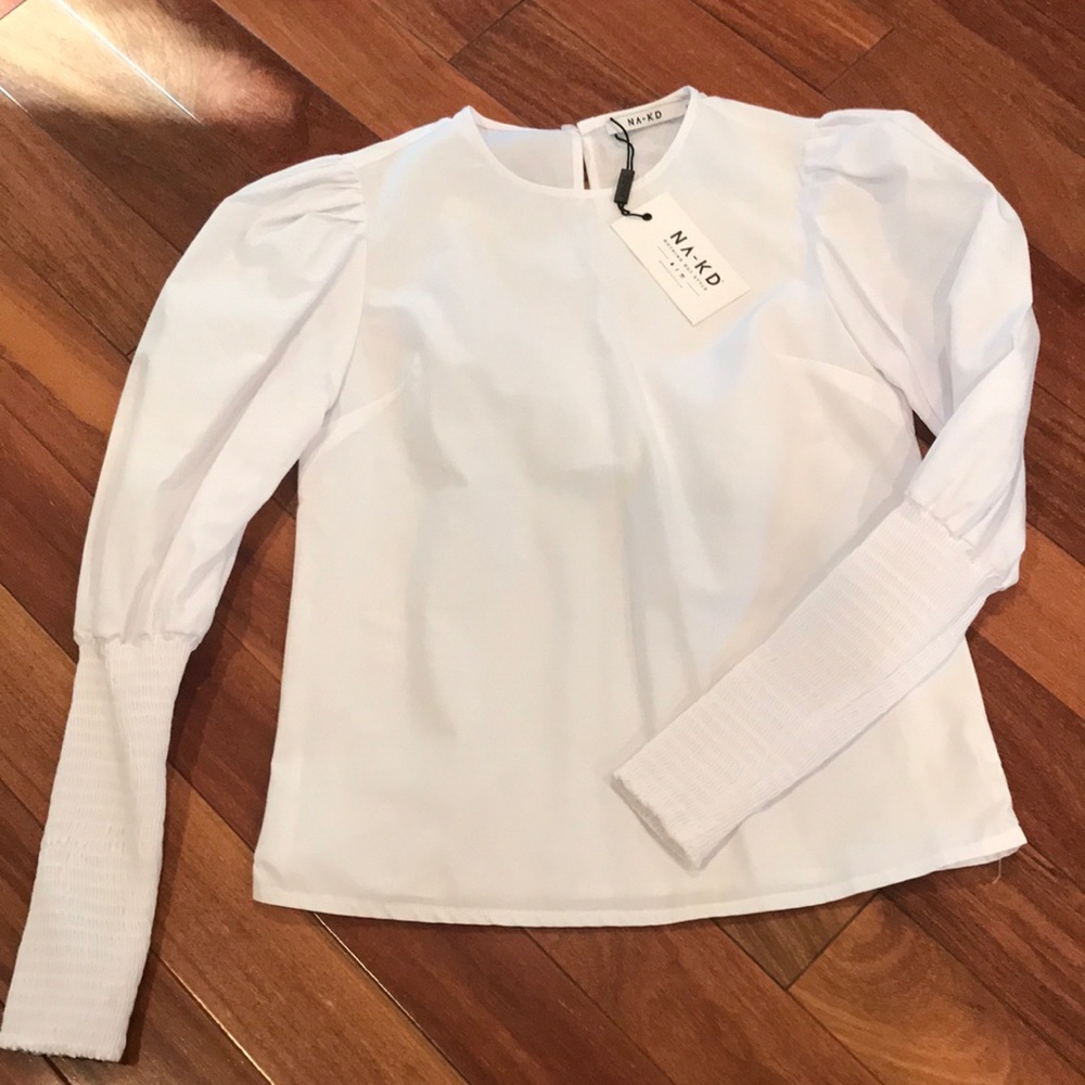 White Puff-Sleeve Blouse